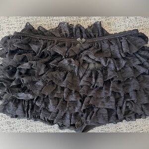 Black Ruffled Shorts